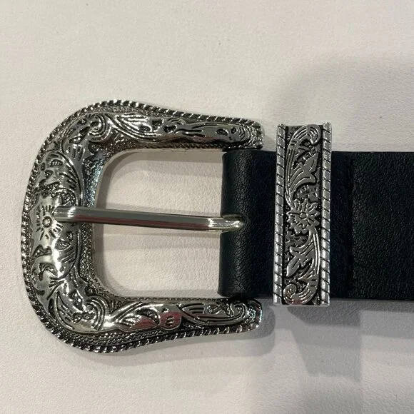 No Boundaries Women's Black Western Belt sz L - Picture 3 of 12